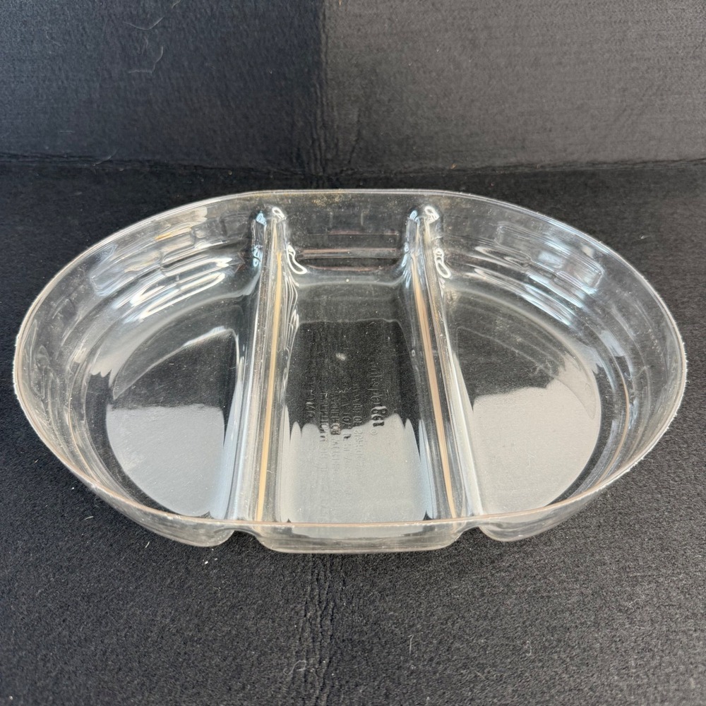 Longaberger Divided Tray Clear Liner‎ 11" x 8.5" x 2" Oval